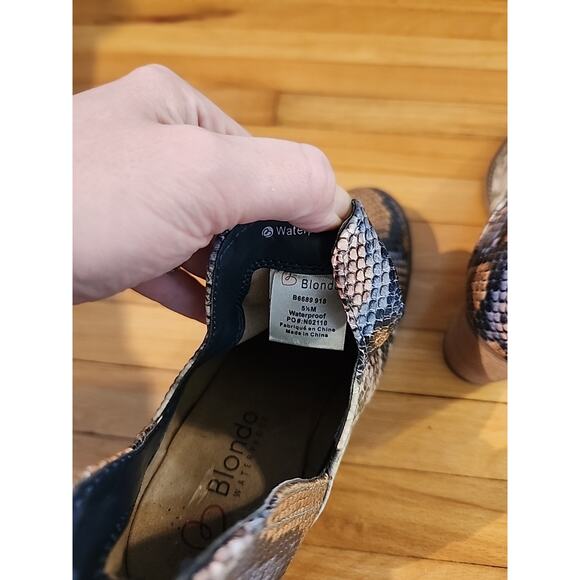 Blondo Waterproof Snake-Embossed waterproof Leather Boots Booties 5.5 - Picture 6 of 7